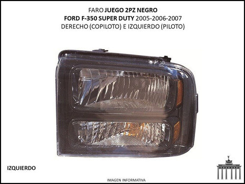 Faro Ford Super Duty 2005-2007 F-350 Negro Juego 2pz Ctt Foto 3
