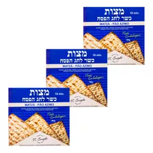 Kit 3 Pão Ázimo Matza P/ Ceia Judaica Rabino M. Snayde 500g