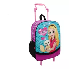 Mochila C/ Rodinhas Feminina Anne Cor Rosa