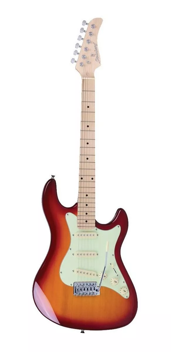 Guitarra Elétrica Strinberg Sts Series Sts100 Stratocaster De  Tília Cherry Burst Brilhante Com Diapasão De Bordo