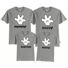 Cuarteto Playeras Familiares Personalizadas Mickey Mod. 1