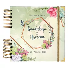 Libro De Firmas Para Bodas - 21x21 Cm - 30 Hojas - Verde 02