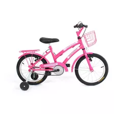 Bicicleta De Passeio Infantil Wrp Cindy Baby Aro 16 Freios V-brakes E Cantilever Cor Pink Com Rodas De Treinamento