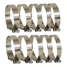  Combo 100 Abraçadeira Tucho Inox T-clamp 57mm X 65mm 2 Cor Cromado