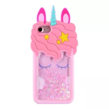 Mulafnxal Quicksand Unicorn Case Para iPhone 4.7 Silicona 3d