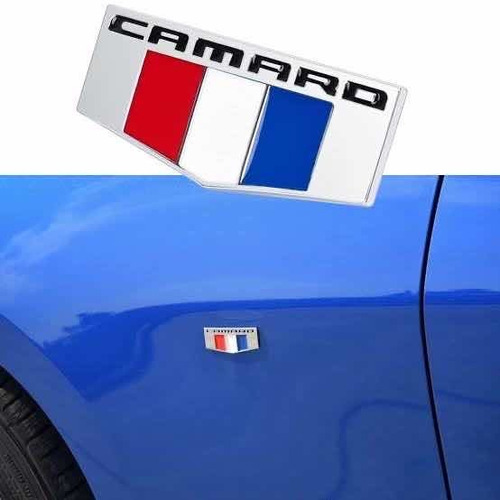 Emblema Chevrolet Camaro Cromo Bandera  2018 2019 2020 2021 Foto 2