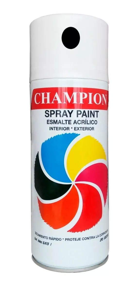 Pintura En Spray Champion Negro Mate