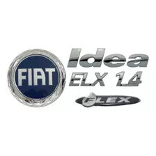 Emblemas Idea Elx 1.4 Flex E Fiat Traseiro 2002 2003 2004 2005 2006 2007 2008 2009 2010