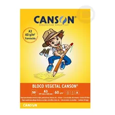 Bloco Papel Canson Vegetal Liso A3 - 60g - 50 Folhas