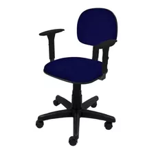 Cadeira De Escritório Ecoflex 467 Ergonômica Azul E Preta Com Estofado De Tecido