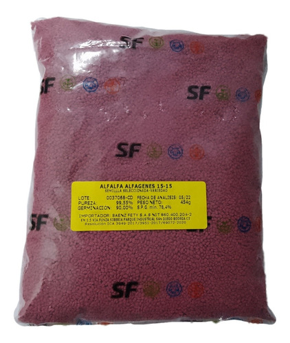 Semilla Forrajera Alfalfa Alfagenes 15-15 Importada