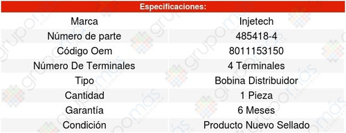 Bobina Encendido Nsx 6cil 3.2l 97/99 Injetech 8209243 Foto 4