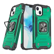 Funda Para Motorola G9 Power Robot Con Aro Verde Antishock