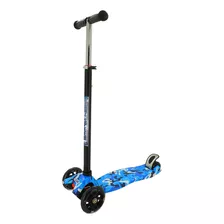 Patinete Scooter Infantil Light Speed Azul Com Luz 88 Cm