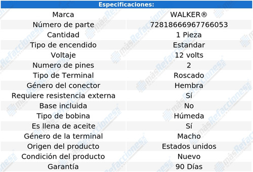 Bobina Hmeda 404 L4 1.6l De 1967 A 1969 Walker Foto 4