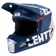 Capacete Cross Leatt Moto 3.5 Azul Royal Branco Enduro