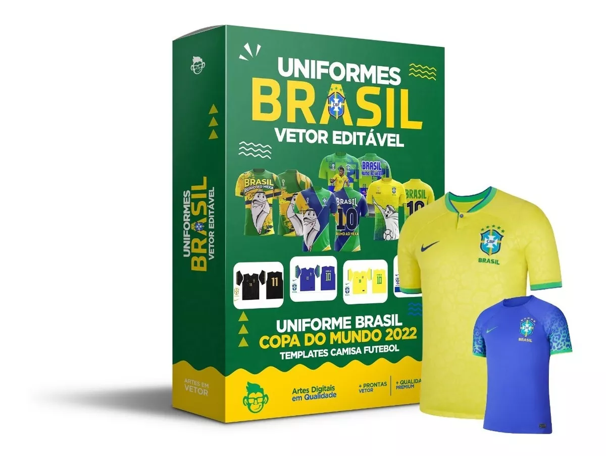 Arte Vetor Camisa Brasil Catar 2022 Arquivos Editaveis