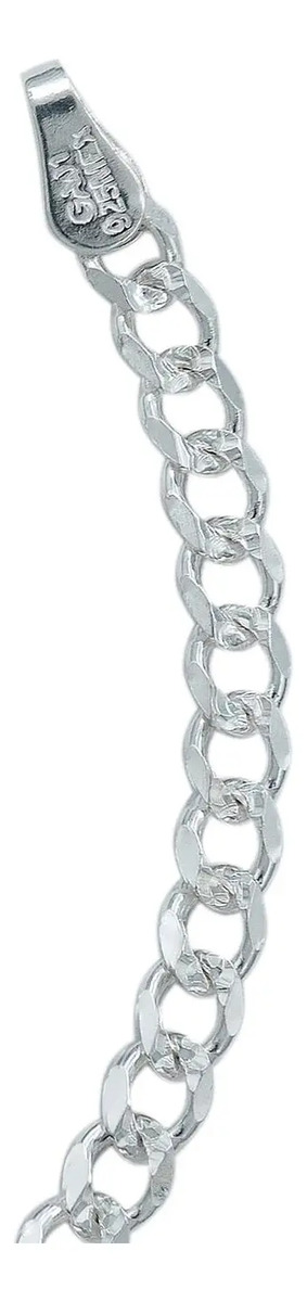 Pulsera Plata 925 Cadena Cubana Diamantada 4mm Unisex - Imagen 5