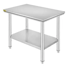 Mesa De Trabajo De Acero Inoxidable De 24 X 36 X 32 Pul...