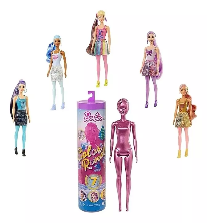 Barbie Fashionista Color Reveal Outdoor Serie Praia Original Nome Brilhante Glitter