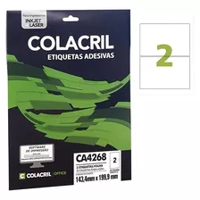 Etiqueta A4 143,4mm X 199,9mm 25 Folhas Ca4268 Colacril Cor Branco