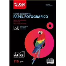 Papel Foto 115g A4 Glossy À Prova D´água 200 Folhas Inkjet