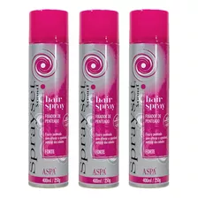 Kit 3 Hair Spray Set Fixador De Penteado Forte Aspa 400ml