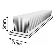 Fita Veda Fresta Escova Vedação Porta Janela 5x7mm Cor Cinza