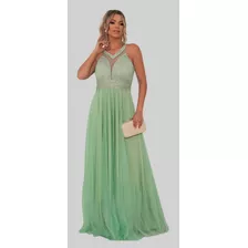 Vestido De Festa Madrinha Formanda Mãe Noivos Verde Menta Jd