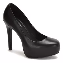 Zapatilla Con Plataforma Andrea Tacón Fino Mujer Negro