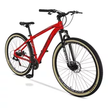 Bicicleta 29 Mtb Safe Alumínio 21 V Freio À Disco Suspensão Cor Vermelho Tamanho Do Quadro 17