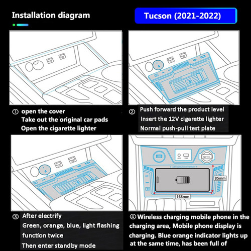 Carga Inalmbrica Qi Car De 15 W Para Tucson Nx4 2021 2022 F Foto 2