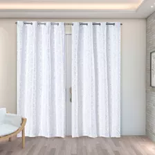 Cortina Jacquard Royal 2,80 M X 2,30 M - Eddi Casa Cor Branco