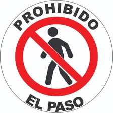 Etiqueta De Piso Prohibido El Paso 45 Cm