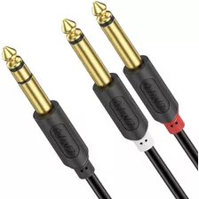Cable Audio 2 Ts 1/4 A Trs 1/4 M/m | Negro / 0,9m