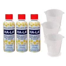 3 Coalhos Ha-la 200ml Coagulante P/ Queijos + 3 Formas 500g