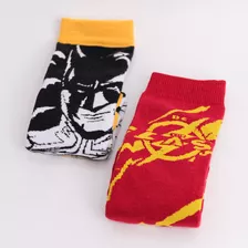 Meia Kit 2 Pares Filme The Flash Batman