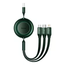 Cabo Baseus Tipo C Para iPhone Micro Usb Retrátil 3 Em 1