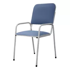 Cadeira Secretária Para Recepção Cor Azul Combo Stock