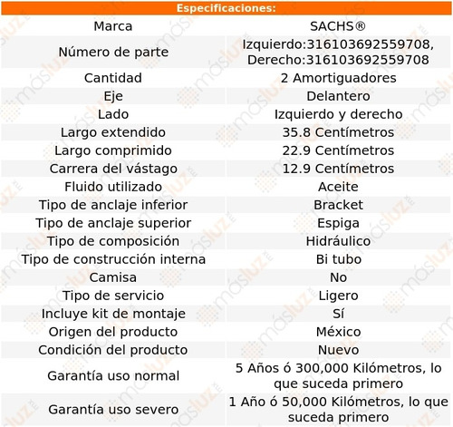 (2) Amortiguadores Hidrulicos Del Chevrolet Sprint 85/87 Foto 2