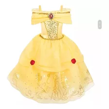 Vestido Princesa Bela Original Da Disney Store Tam 9/10 Anos