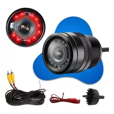 Câmera Ré Automotiva 9 Leds Hd Infravermelho Visão Noturna