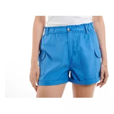 Short Bermuda Con Elástico En Cintura Y Bolsillos