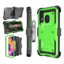 Funda Verde Para Galaxy A20/a30 Con Protector De Pantalla