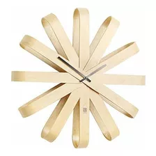 Umbra Ribbonwood Grande Reloj De Pared, Con Pilas, Sile