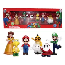 Kit 6 Bonecos Miniaturas Super Mario Luigi Donkey Kong 7cm