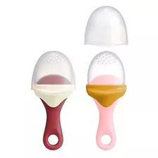 Boon Pulp Silicone Baby Feeder 2 Unidades Naranja/rosa Y
