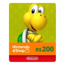 Cartão Pré-pago Nintendo Switch Eshop Brasil R$ 200 Reais