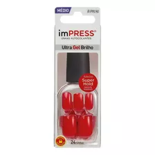 Kiss Impress Unhas Rather Reckless Médio Cor Vermelho