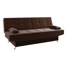 Sofa Cama Living Sillon Reclinable Microfibra Glamour Color Café